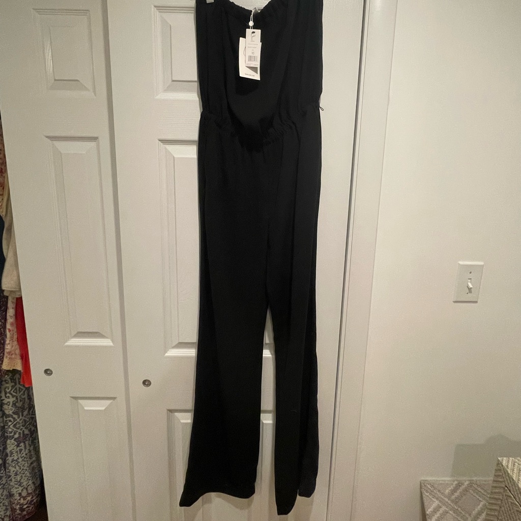 Joie Black Strapless Full Length Pant Suit